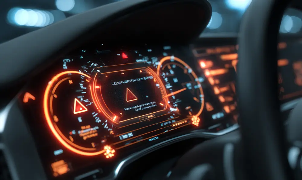 Interface ECU illustrant les capteurs moteurs et codes d’erreur électroniques