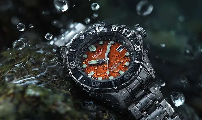 Montre Lotus diver en acier, look aventure et mécanique