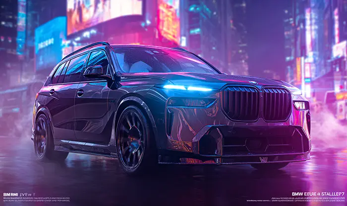 Concept du BMW iX7 électrique futuriste