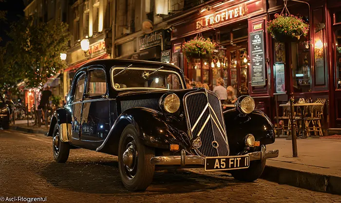 Citroën Traction Avant FFI ambiance nuit 1940