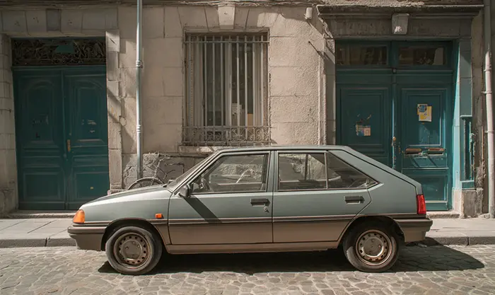 Profil de la Citroën Visa Entreprise avec portes arrière soudées