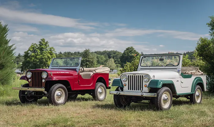 Silhouettes comparées : Jeepster 1948 et Commando 1970