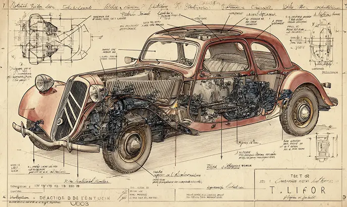 Citroën Traction Avant - innovations : traction avant, monocoque, suspensions