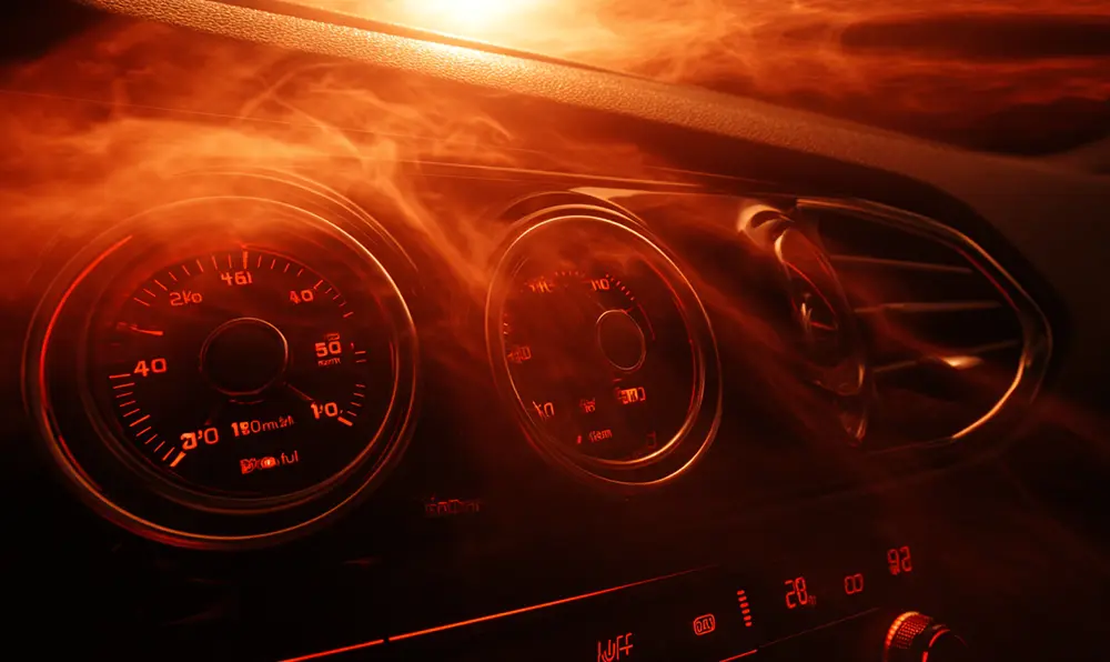 Intérieur voiture : ventilation souffle air chaud