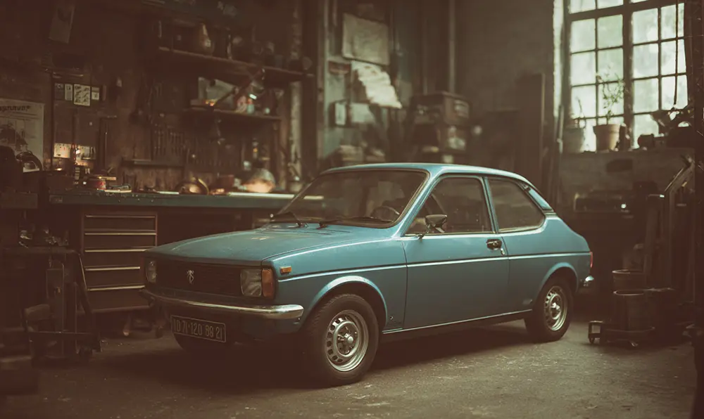 Voiture vintage Peugeot 104 coupé ZS années 70