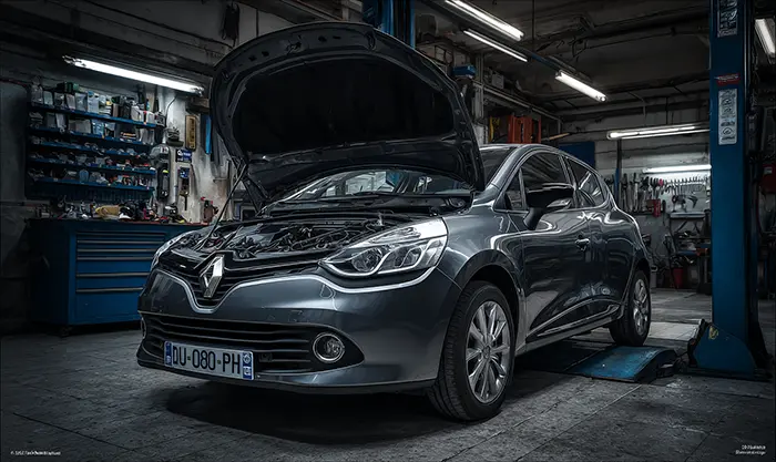 Clio 4 moteur ouvert pour diagnostique batterie / câblage